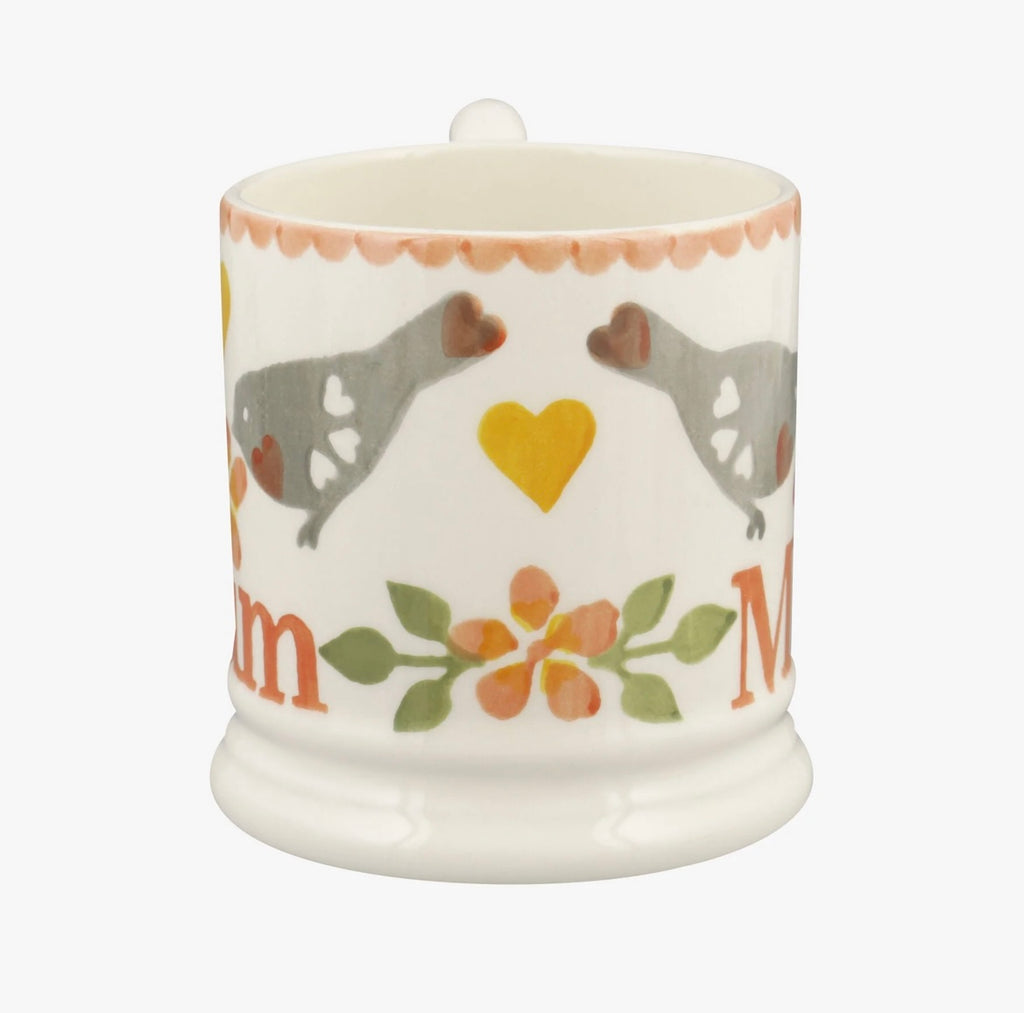 Emma Bridgewater Lovebirds Coral ‘Mum’ 1/2 Pint Mug