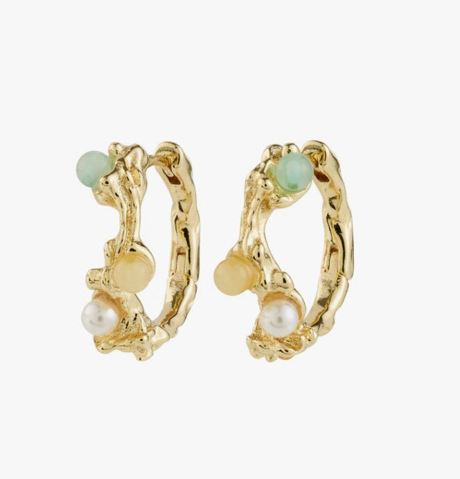 Iris Hoop Earrings - Gold Plated