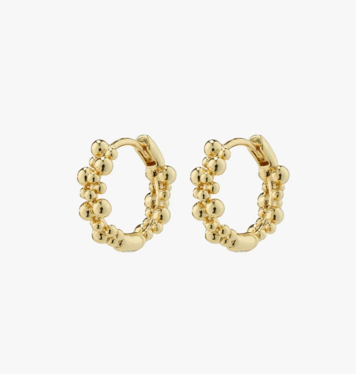 Solidarity Small Bubbles Hoop Earrings - Gold Plated