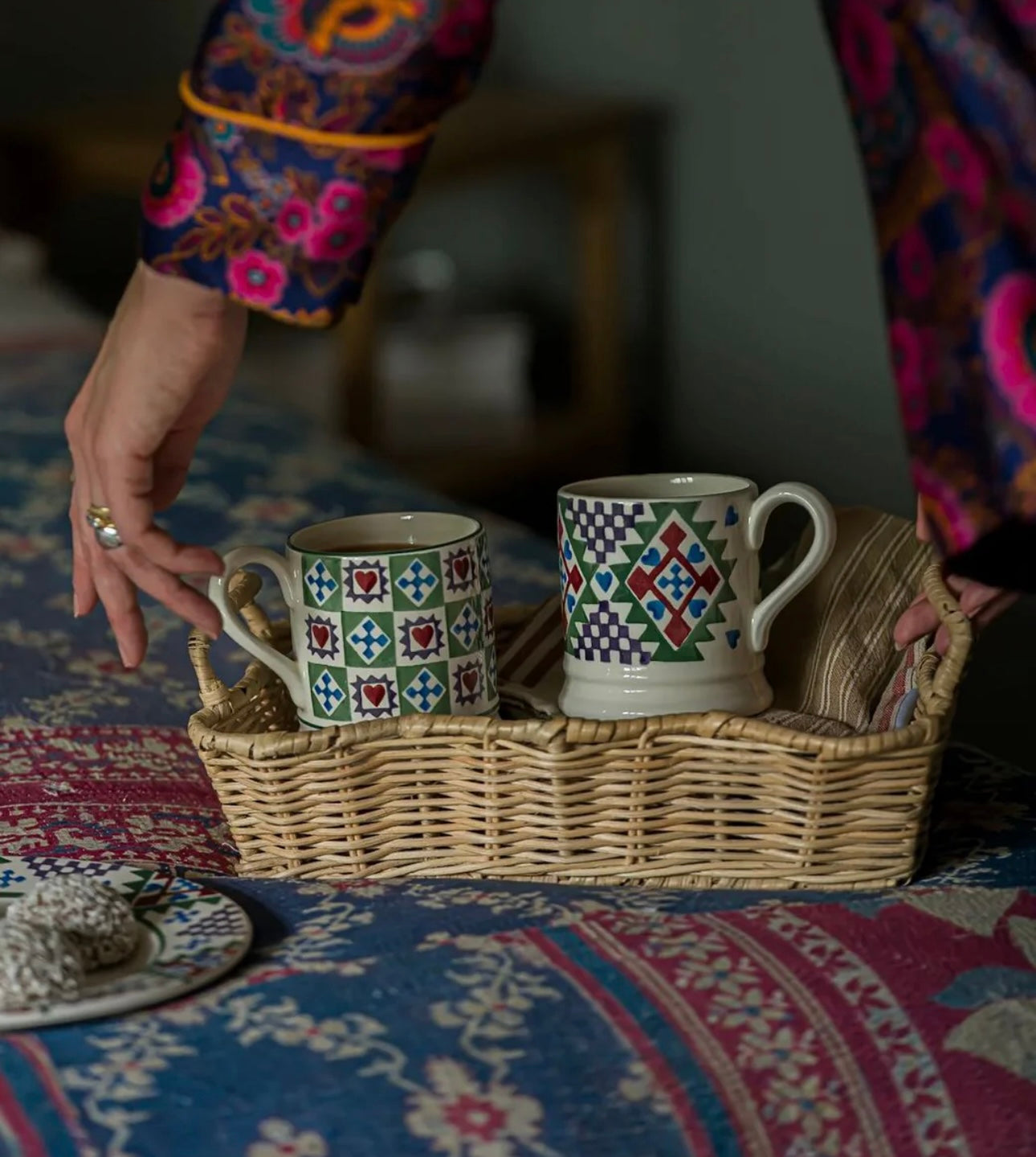 Emma Bridgewater Christmas Quilt Set of 2 1/2 Pint Mugs Boxed