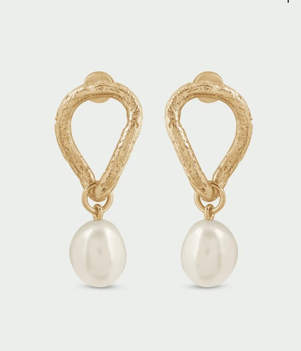 Iris Pearl Drop Earrings - Gold