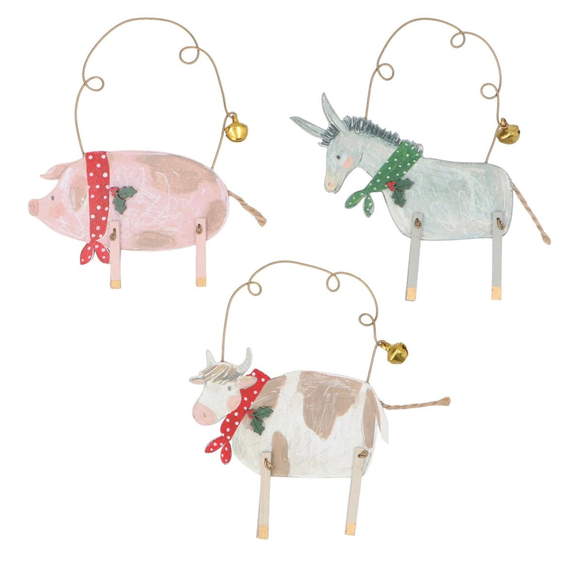Wooden Decoration - Pig/Donkey/Cow