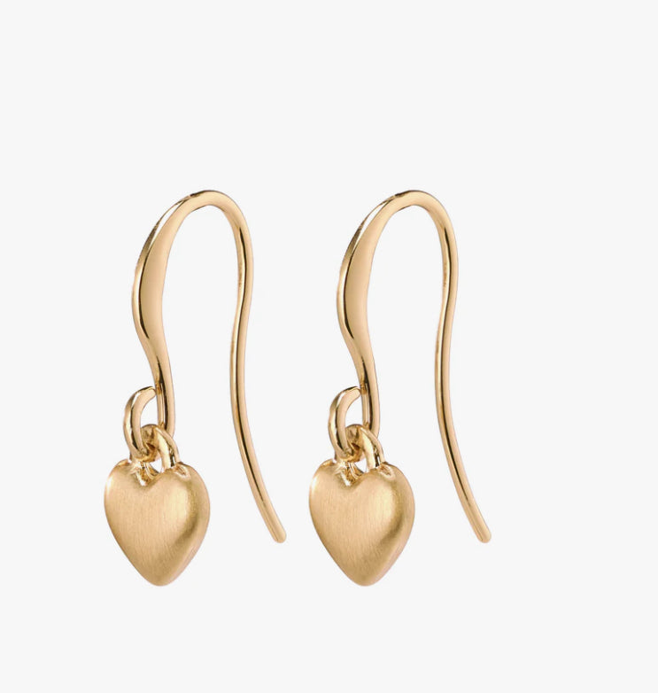 Sophia Heart Pendant Earrings by Pilgrim - Gold Plated