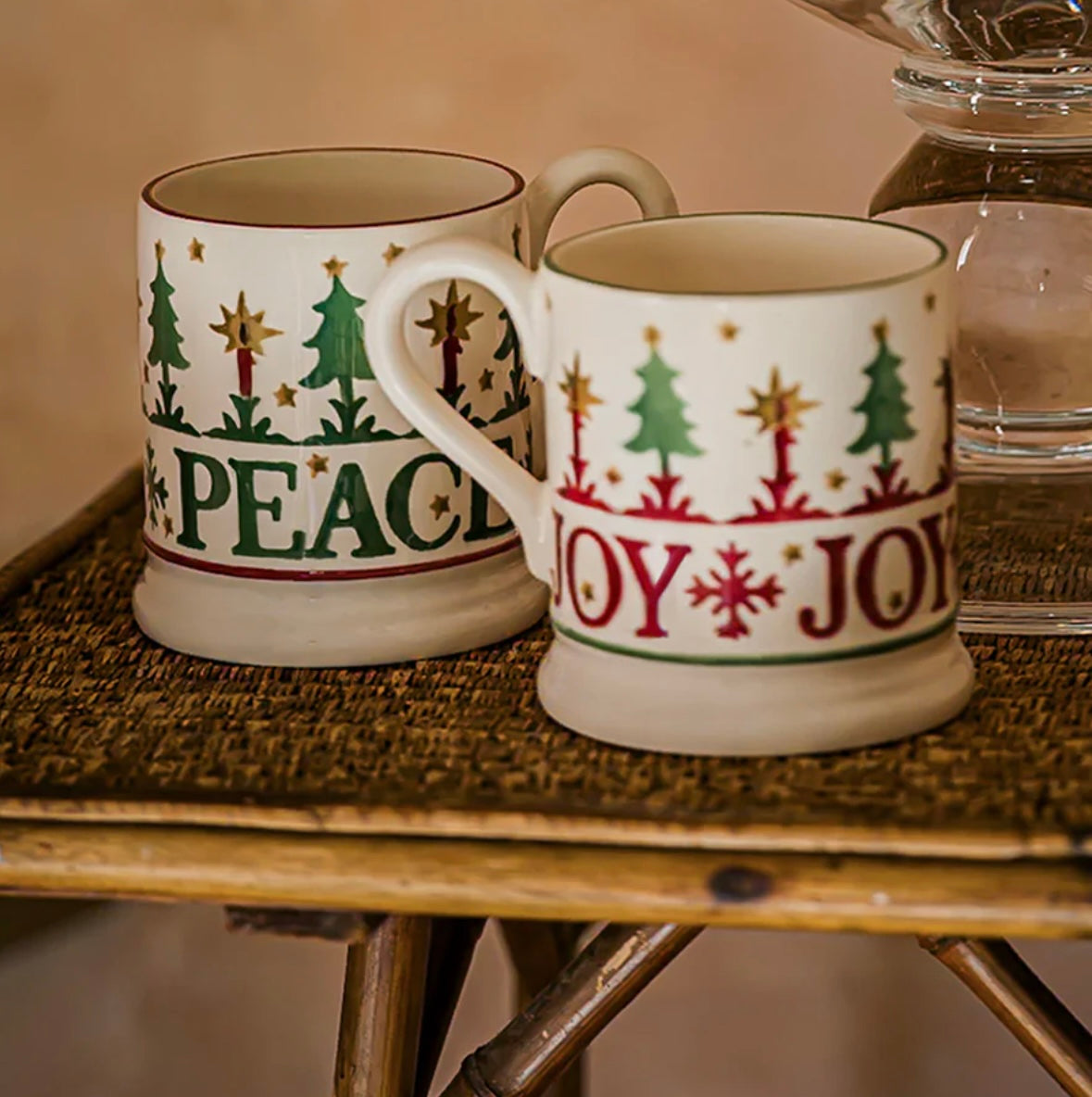 Emma Bridgewater Christmas Joy Set of 2 1/2 Pint Mugs Boxed