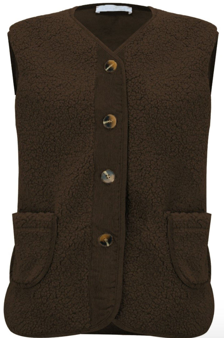 Teddy Faux Fur Gilet - Sm/Med