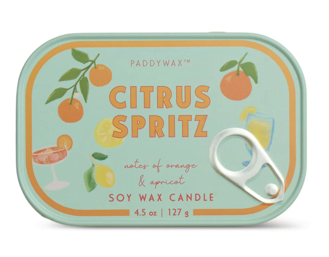 Bistro Printed Tin Candle - Orange Citrus Spritz