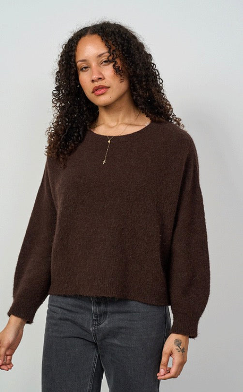 Bettina Short Alpaca Jumper - Chocolate