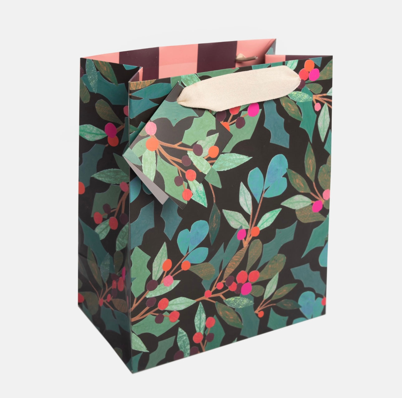 Medium Gift Bag - Holly & Berries