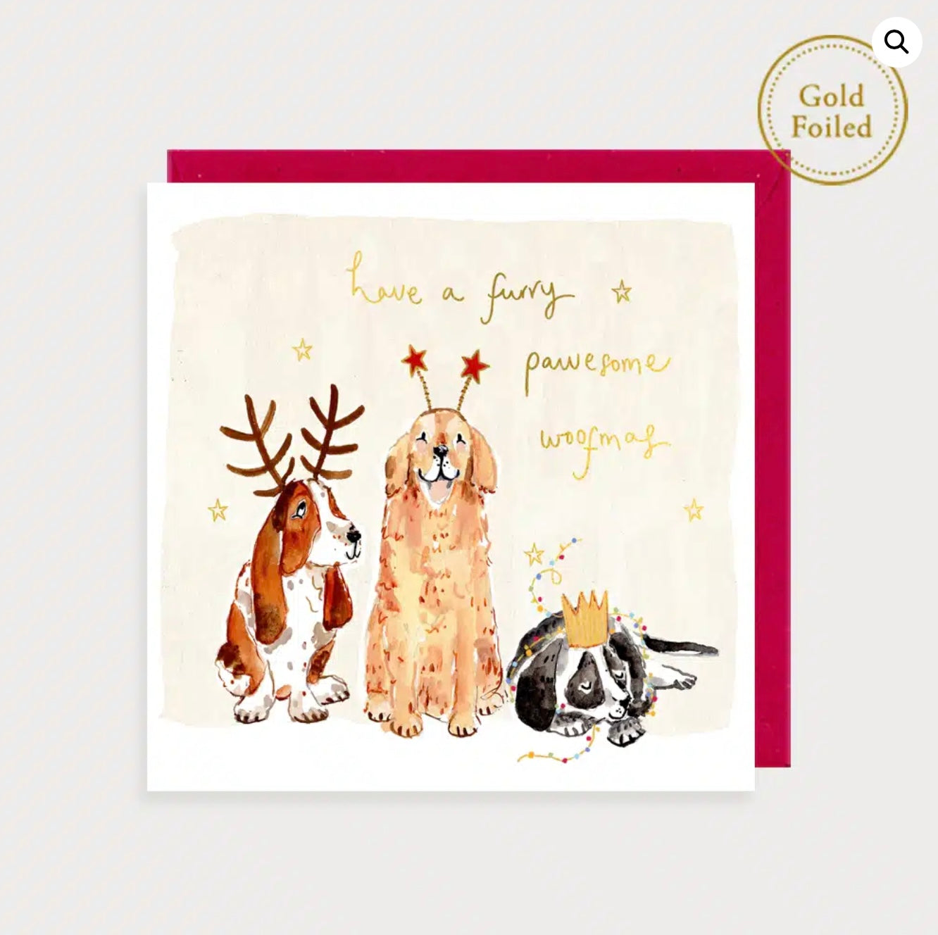 Christmas Dogs Pawesome Woofmas Christmas Card