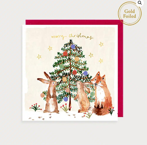 Bunnies, Fox & Christmas Tree