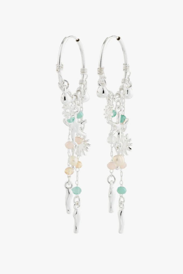 Prism Hoop Earrings - Silver Plated