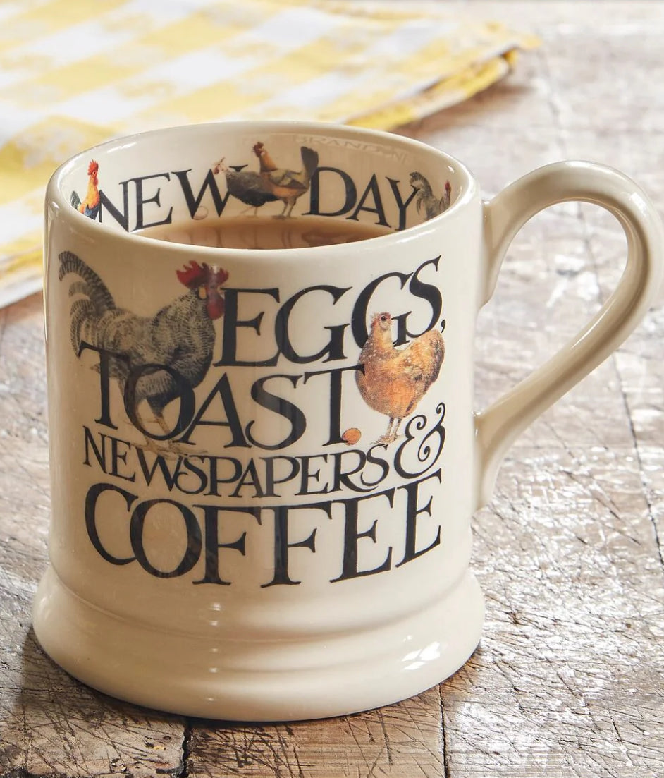 Emma Bridgewater Rise & Shine Eggs &  Toast 1/2 Pint Mug