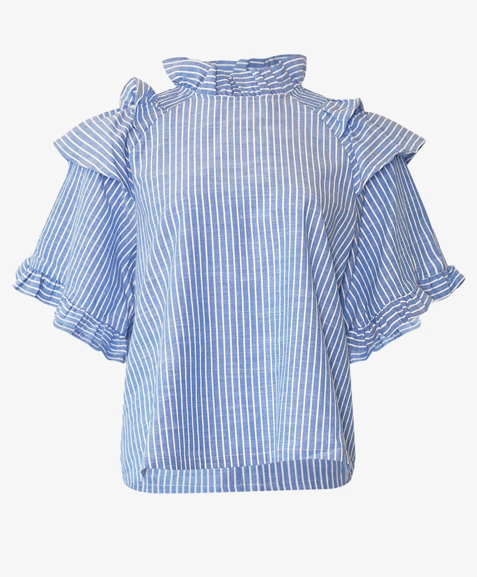 Lesly Blouse - Blue Stripe