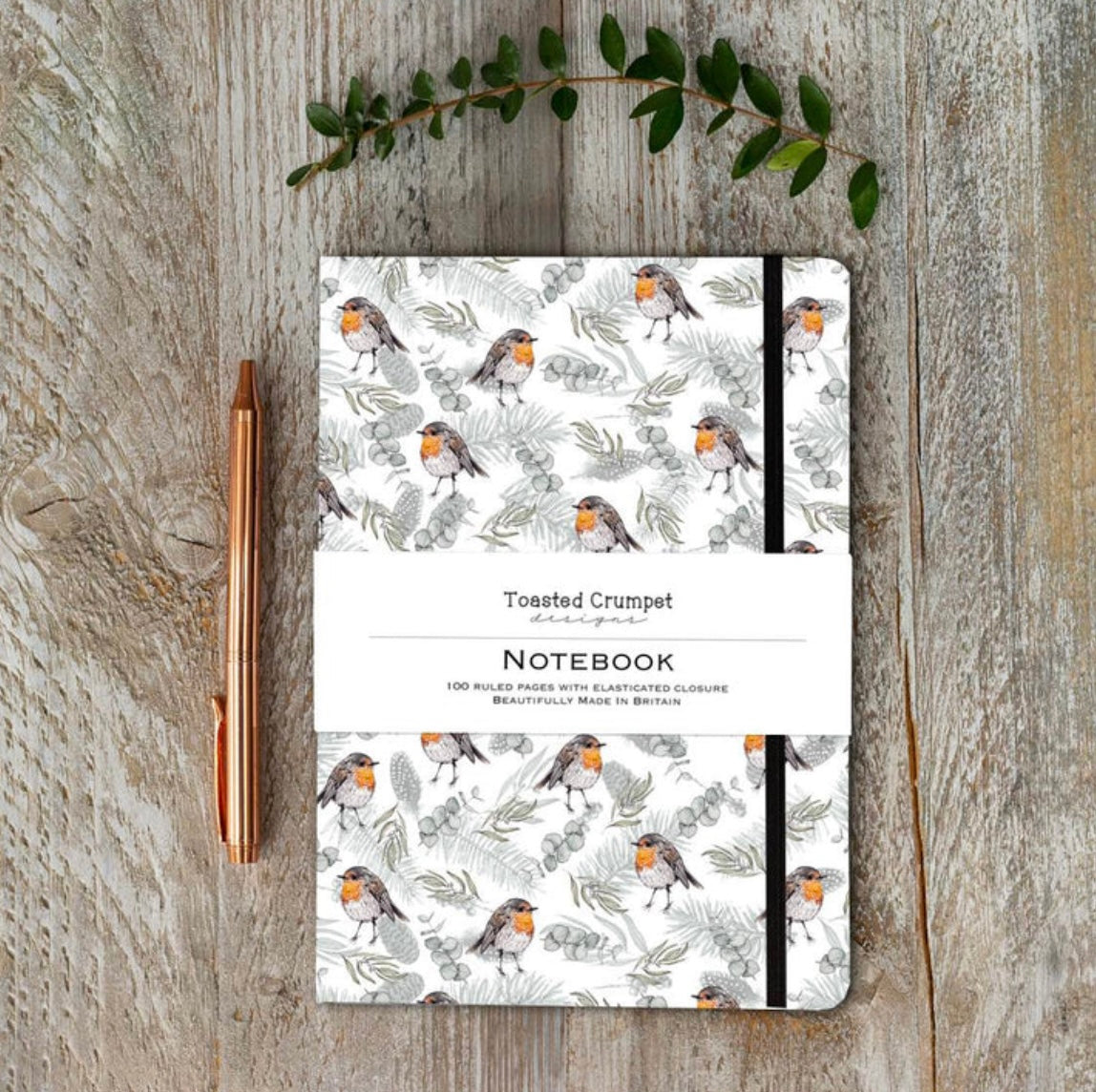 Robin & Eucalyptus A5 Lined Pocket Notebook