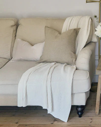 Jasper Square Cushion - Ramie Cotton - Natural