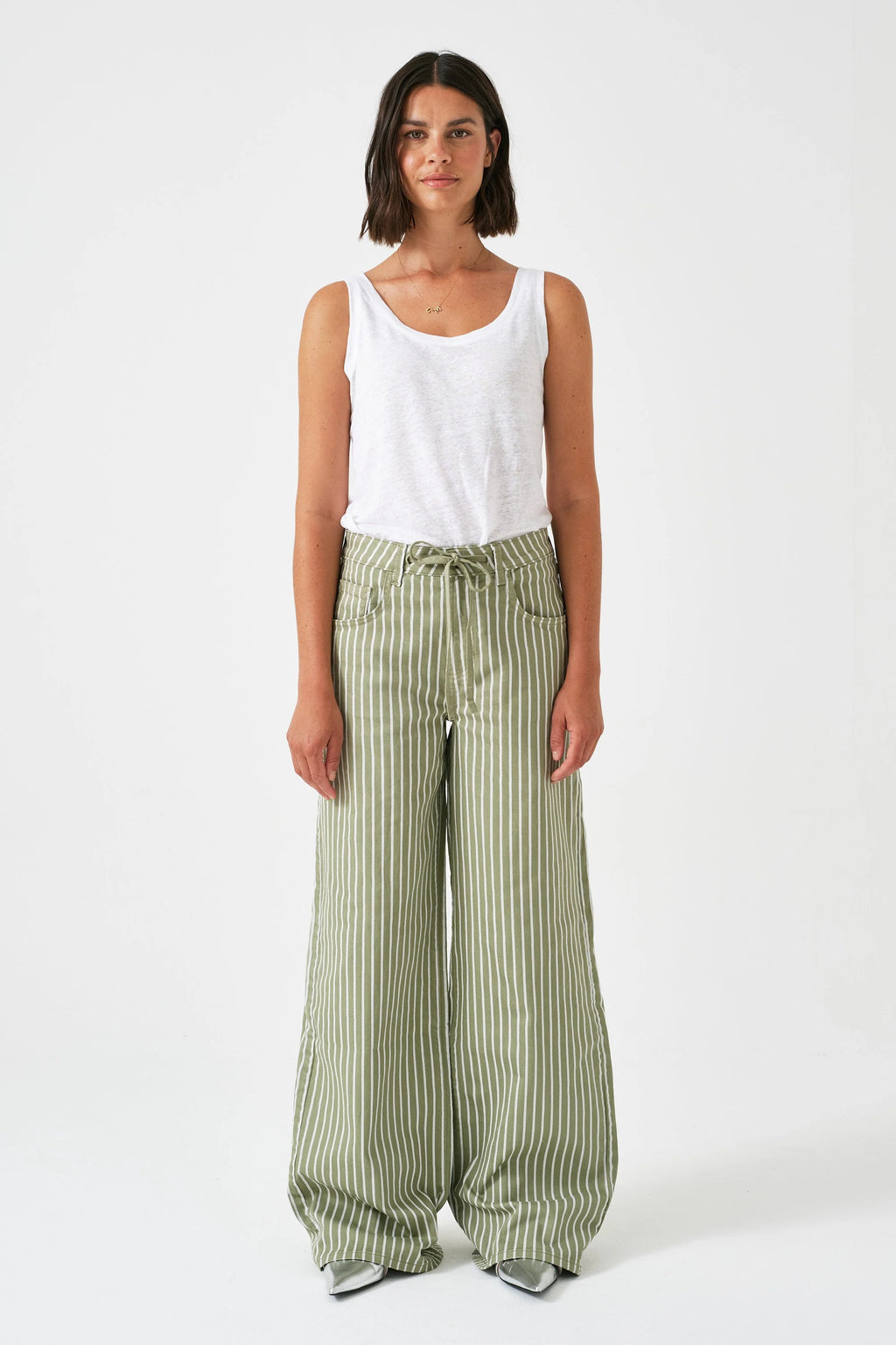 Blake Jean - Vintage Moss Wide Stripe