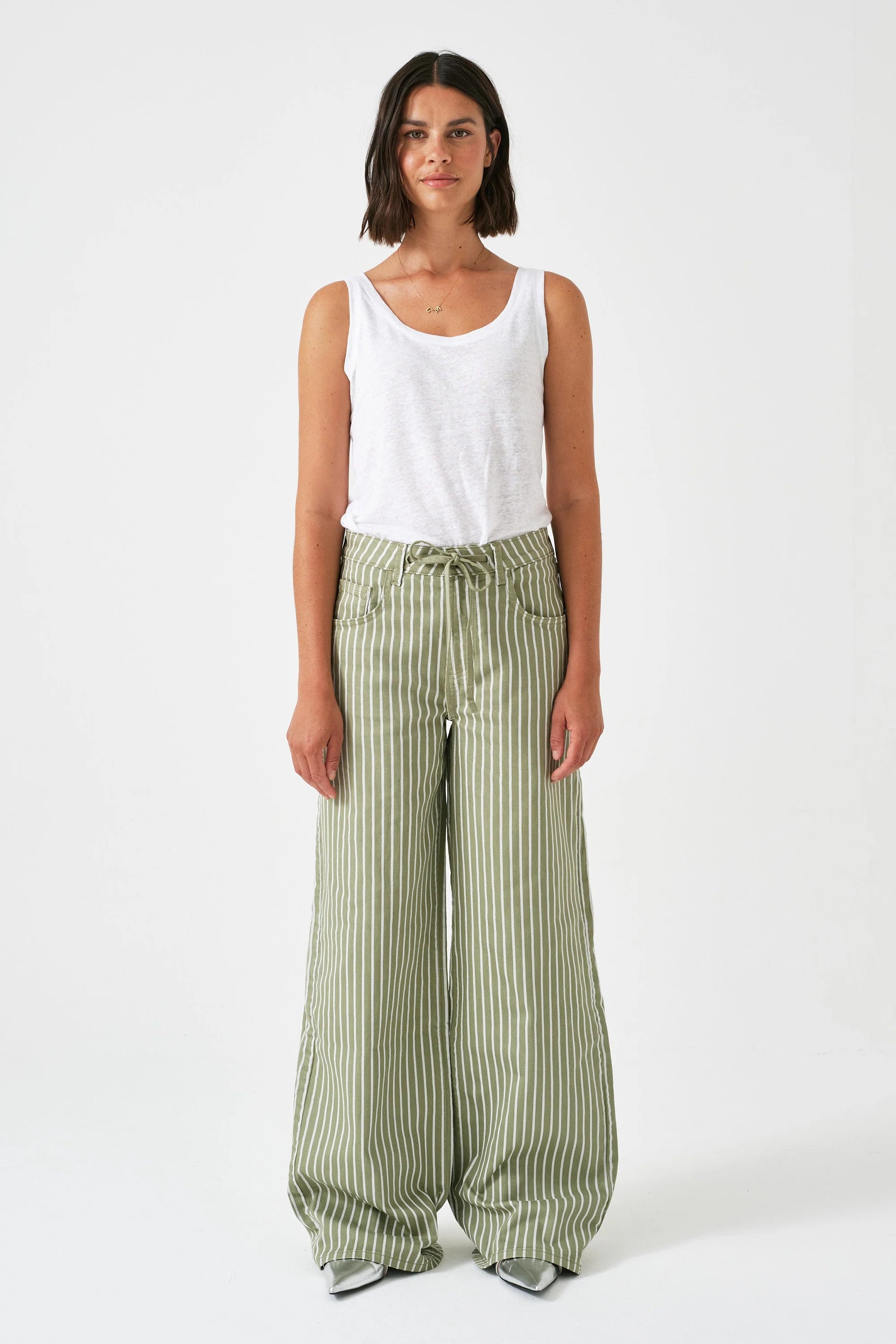 Blake Jean - Vintage Moss Wide Stripe
