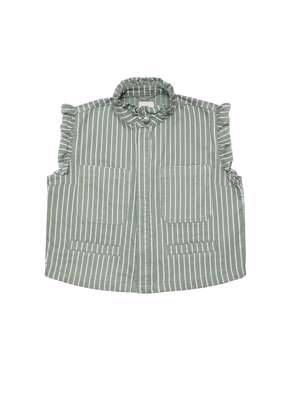 Pablo Waistcoat- Vintage Moss Wide Stripe