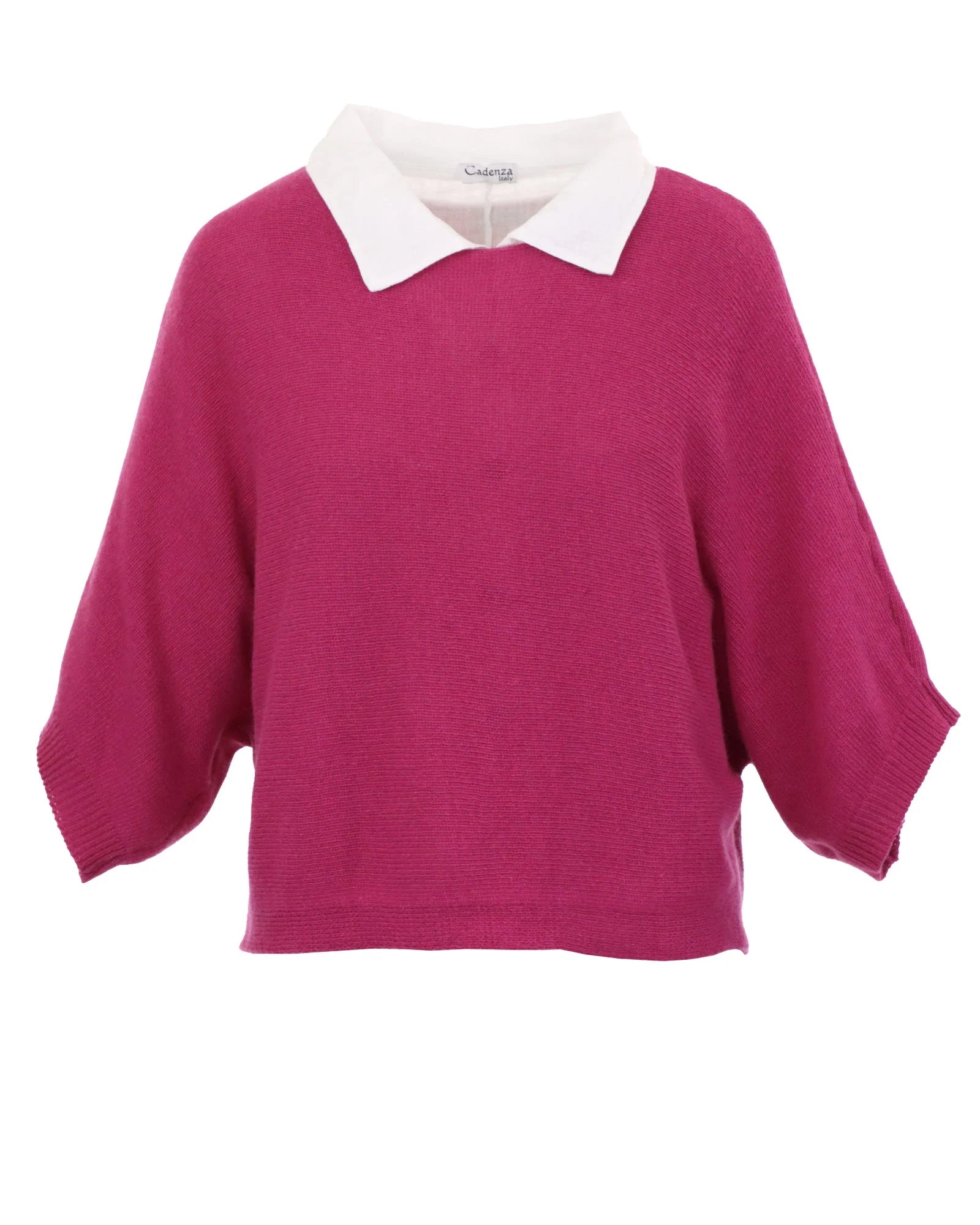 Cashmere Blend Boat Neck Tunic - Fuchsia