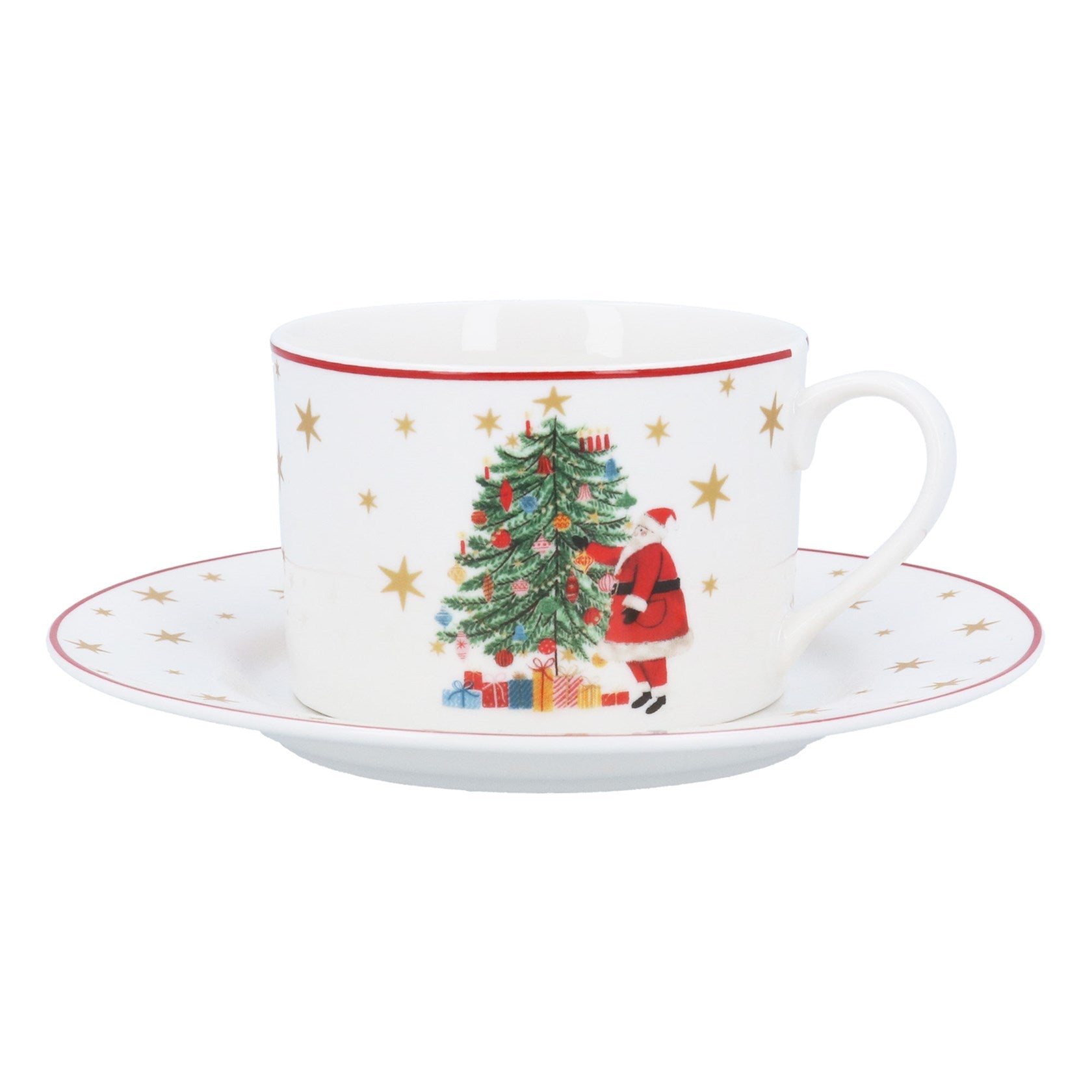 Nostalgia Tree/Santa New Bone China Cup & Saucer