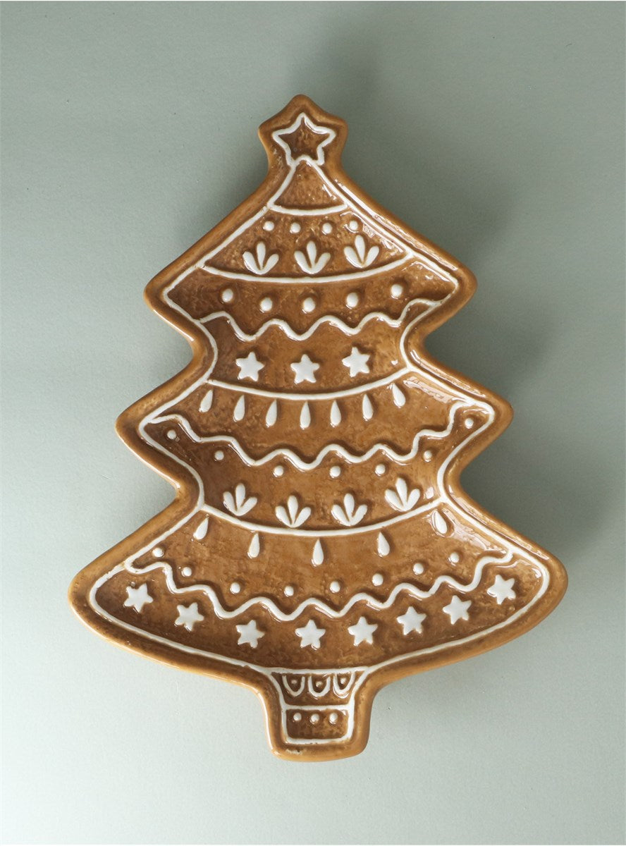 Ceramic Gingerbread Tree Plate