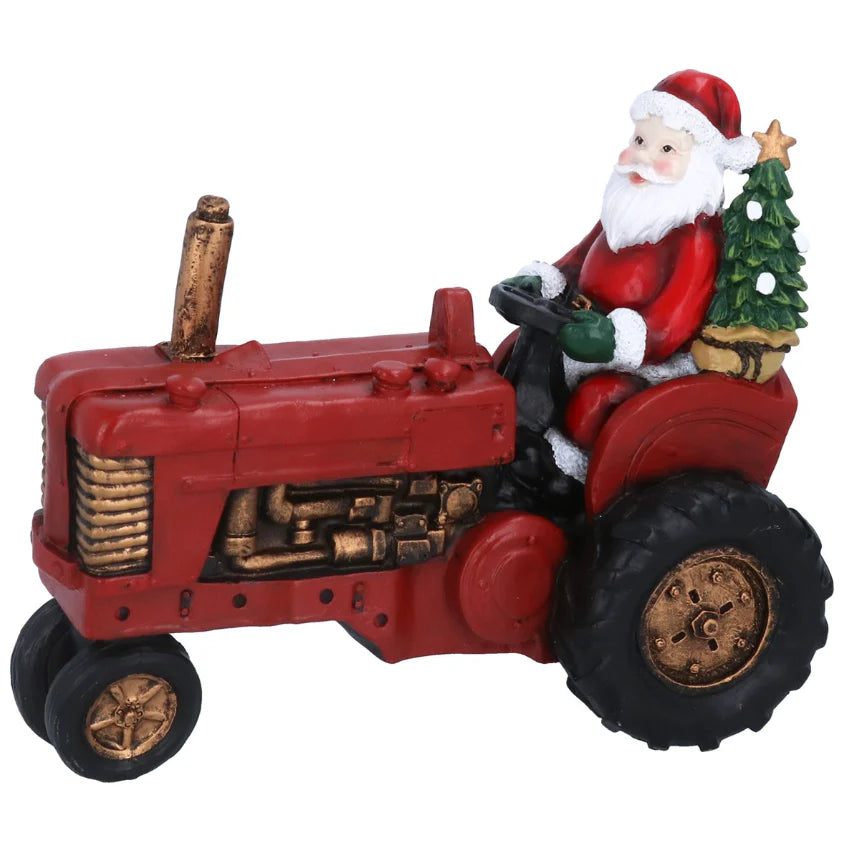 Resin Tractor With Santa