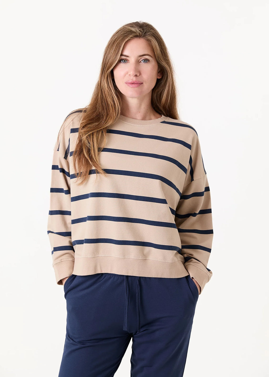 Stripe Crew Neck Sweatshirt