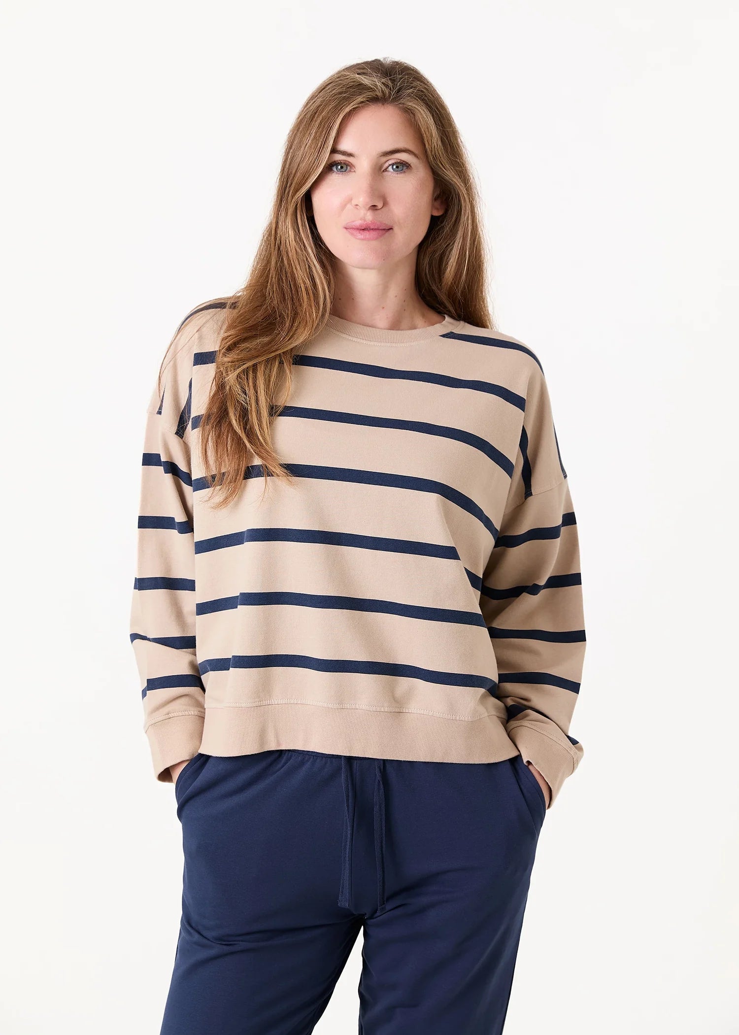 Stripe Crew Neck Sweatshirt
