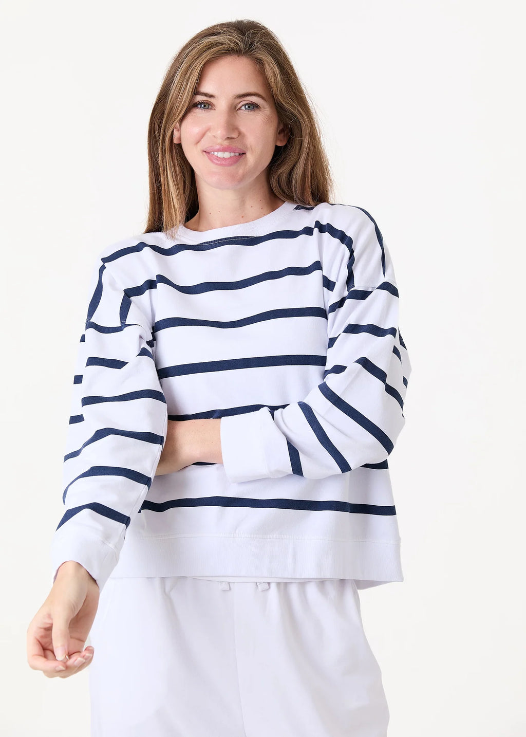 Stripe Crew Neck Sweatshirt