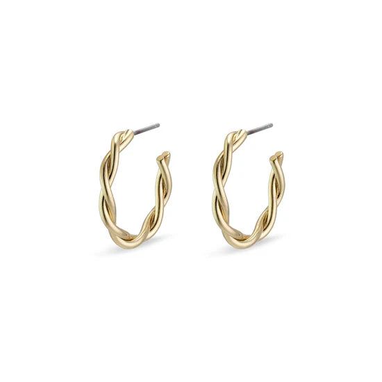 Naja Twisted Hoop Earrings - Gold Plated