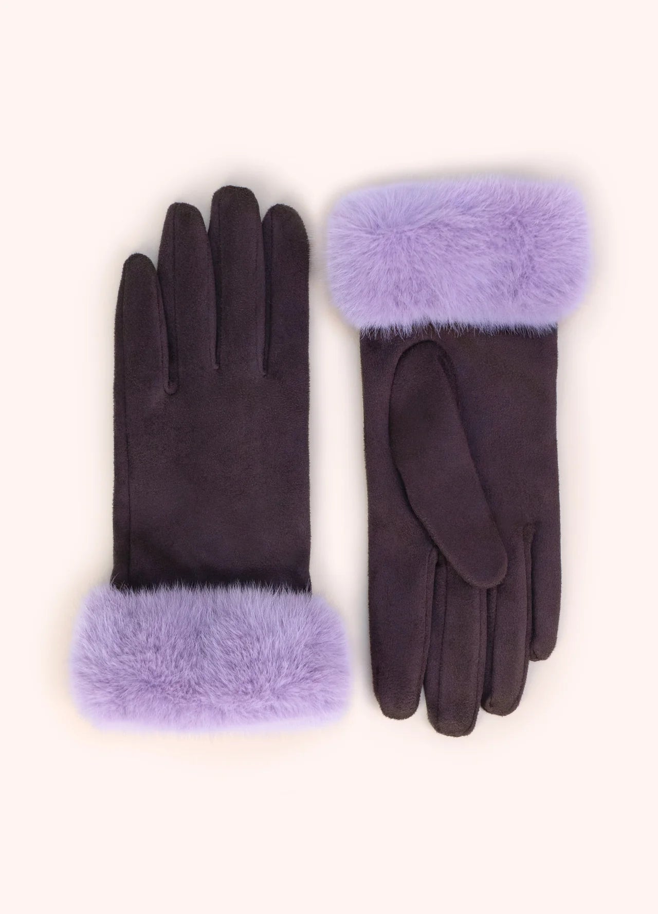 Bettina Faux Suede Gloves - Damson