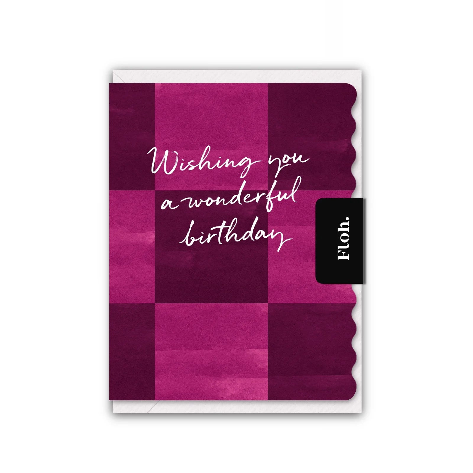 Wishing You A Wonderful Birthday (Pink Checkerboard) Card