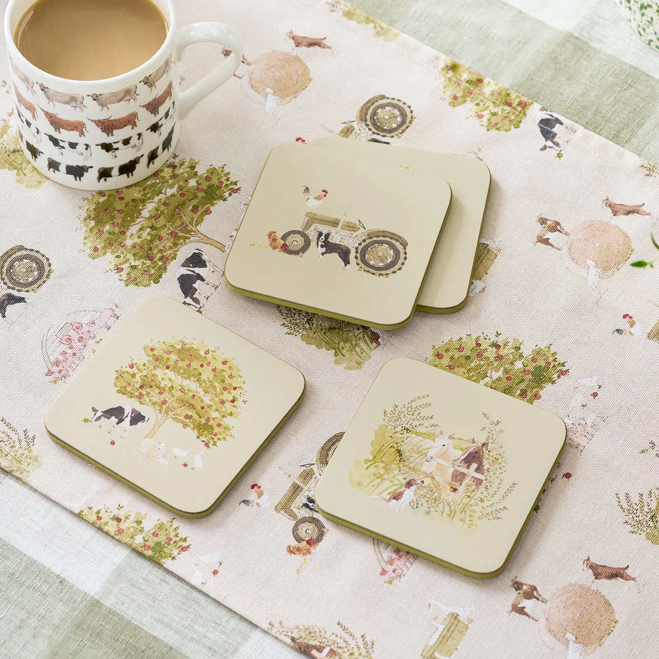 Coasters (Set of 4) - Farm Friends