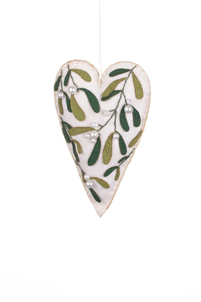 Mistletoe Felt Heart