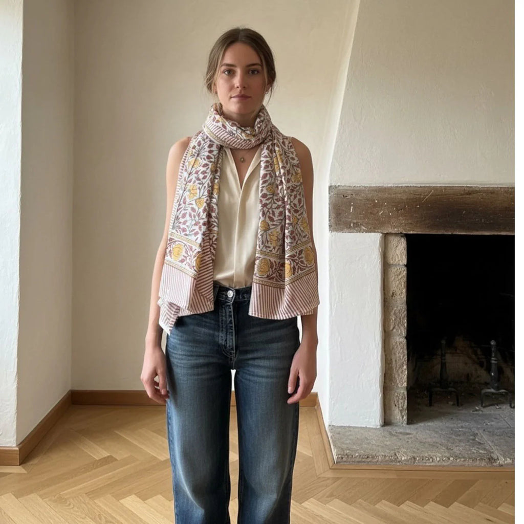 Floral Scarf - Rust