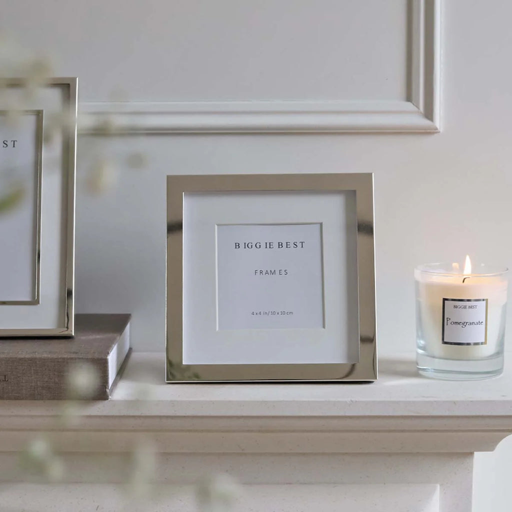 Wide Border Silver Photo Frame - 4 x 4 inches