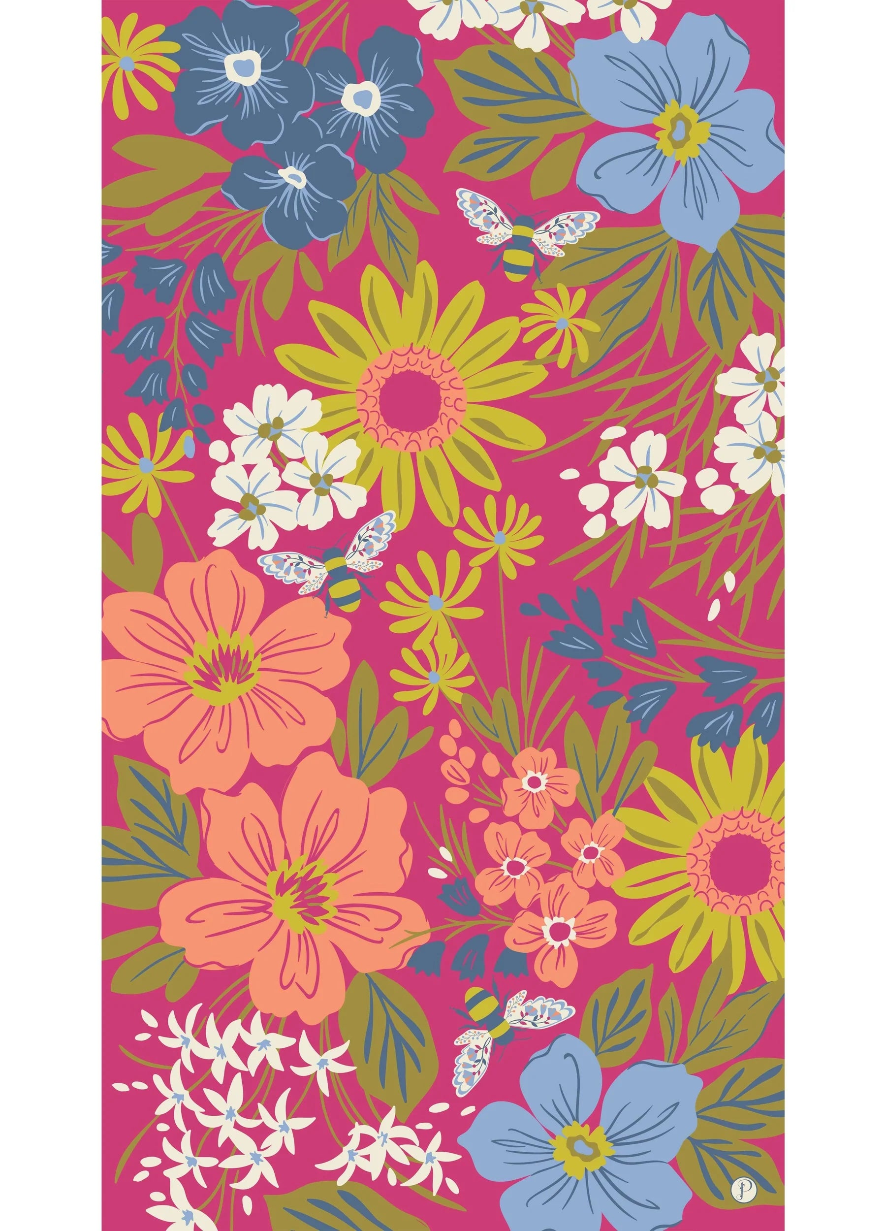 Bee Floral Print Scarf