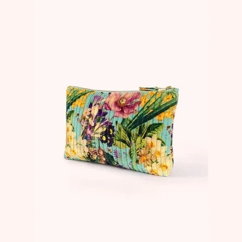 Velvet Zip Pouch - Spring Flora