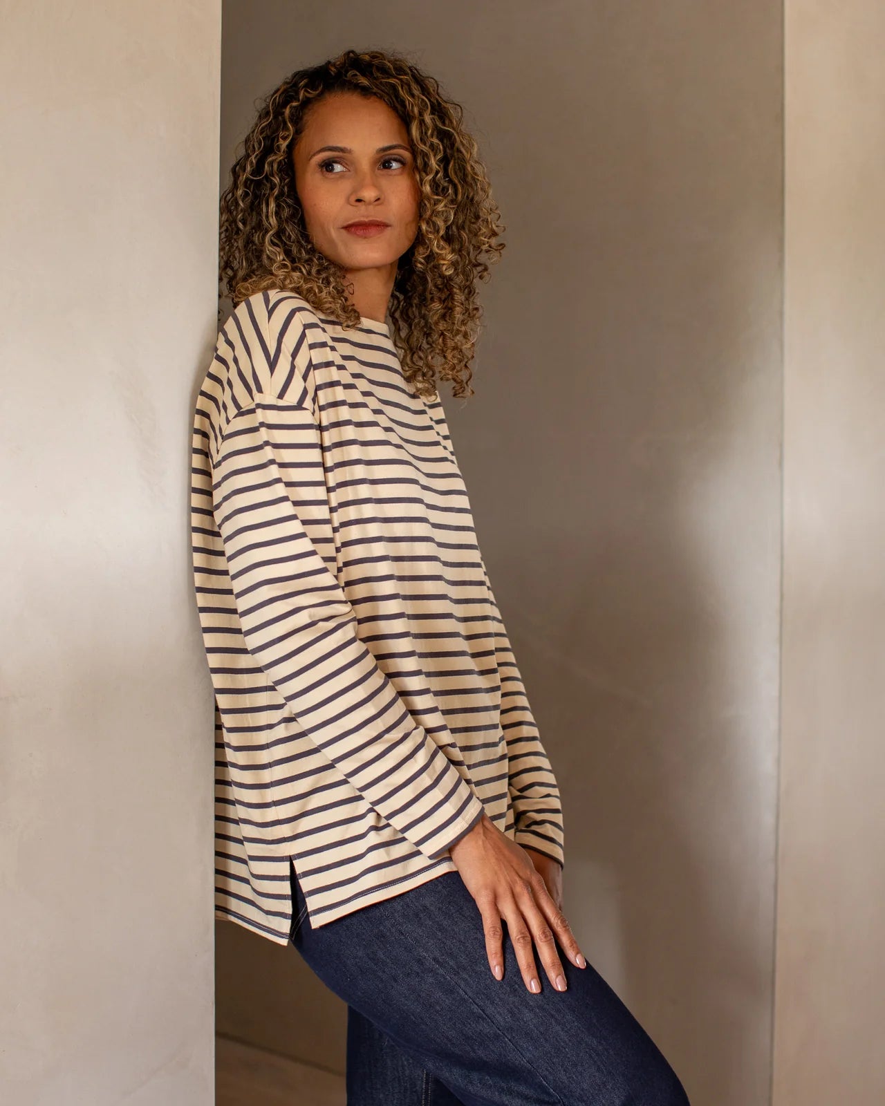 Bryony T-shirt - Grey/Cream