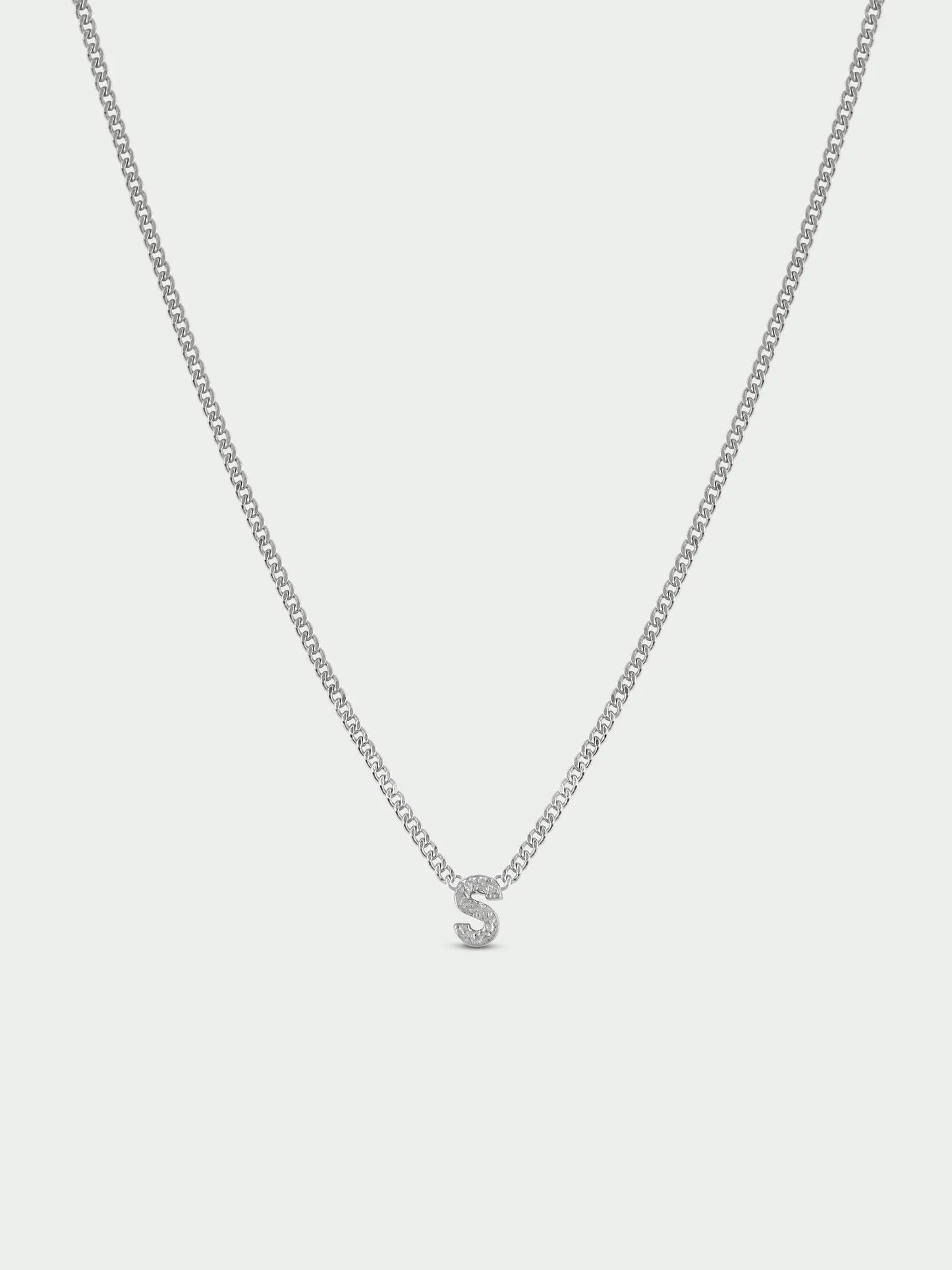 Initial Necklace - Silver Plated