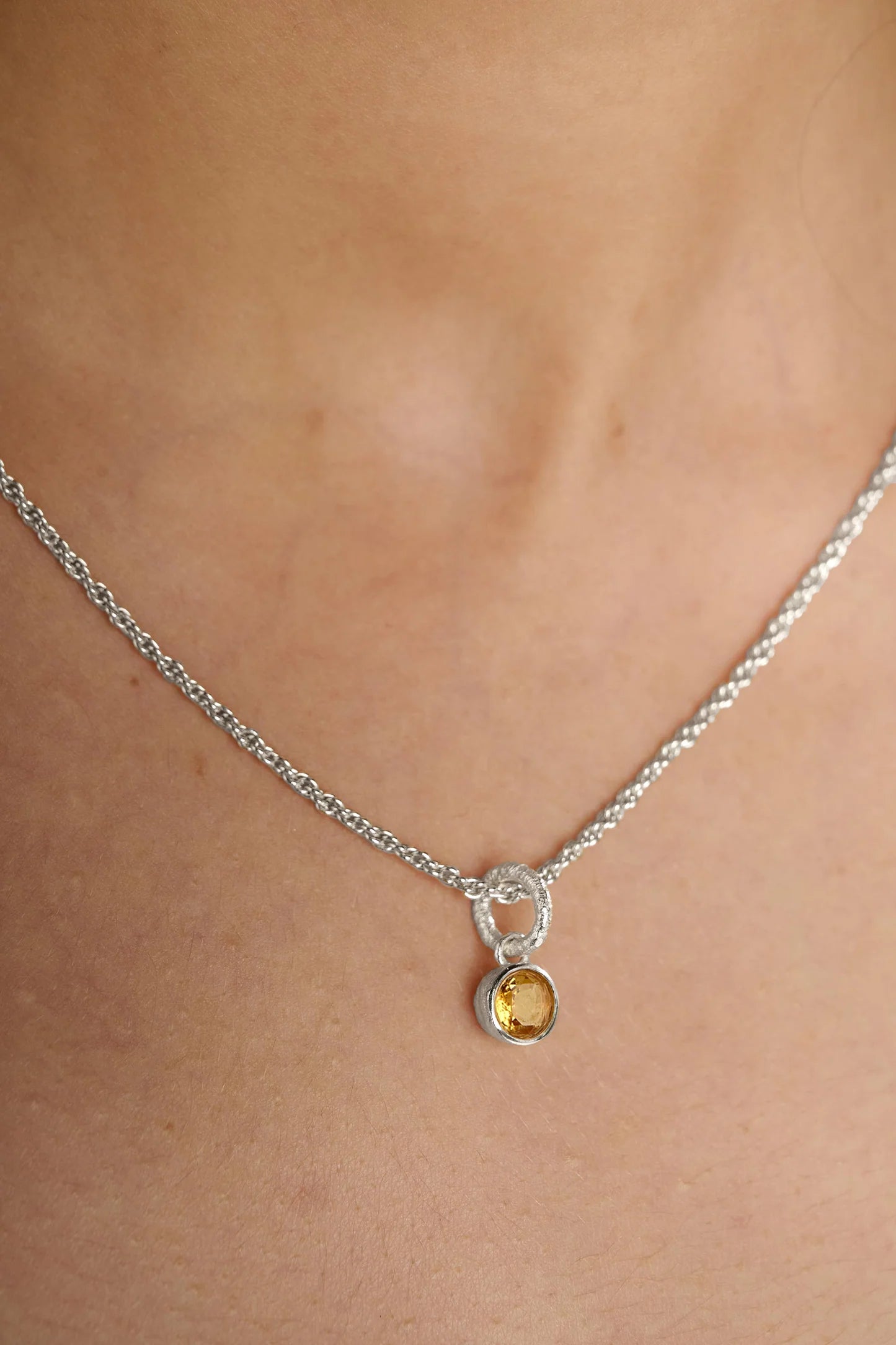 Birthstone Necklace - Silver Plated