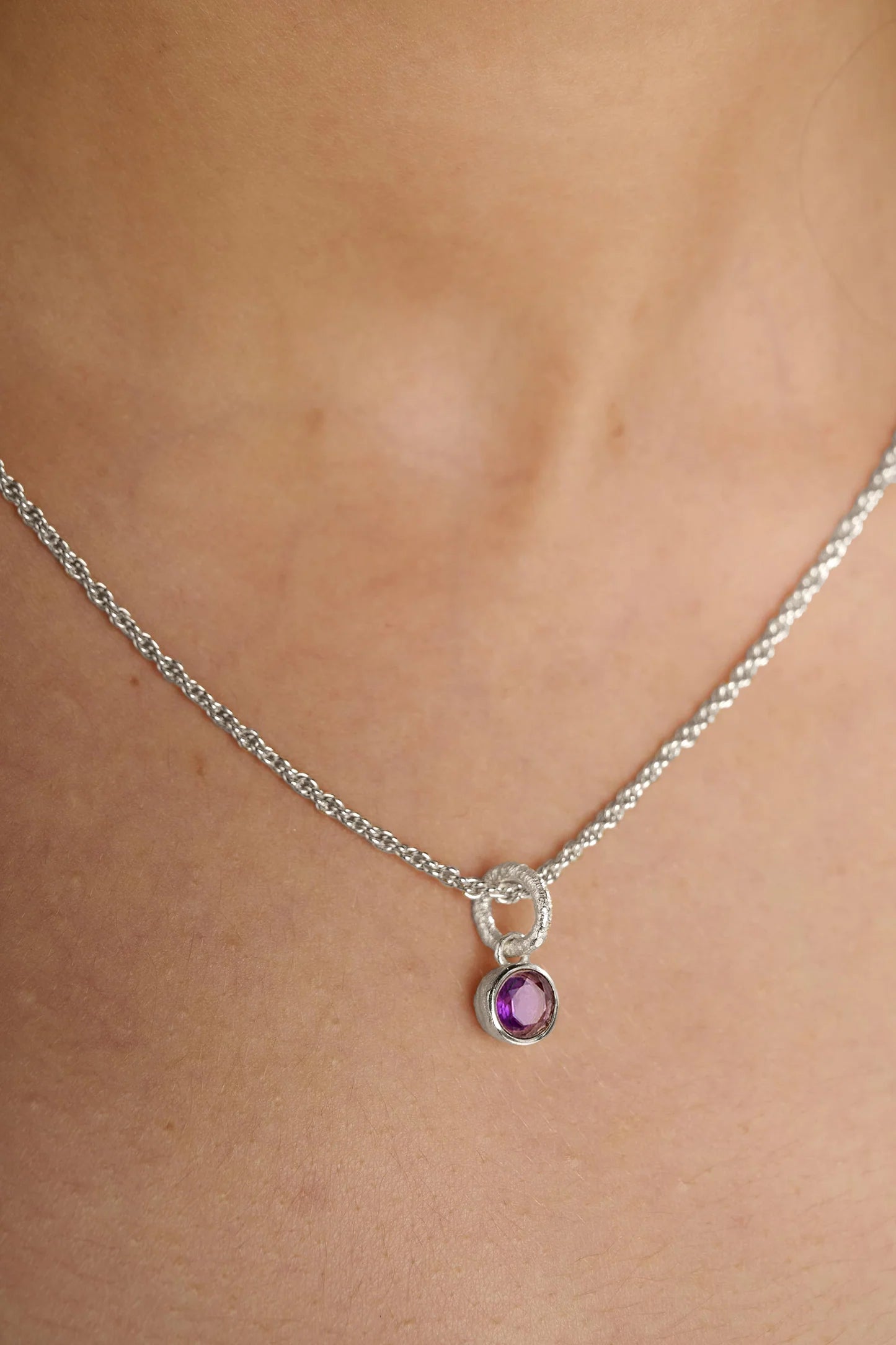 Birthstone Necklace - Silver Plated