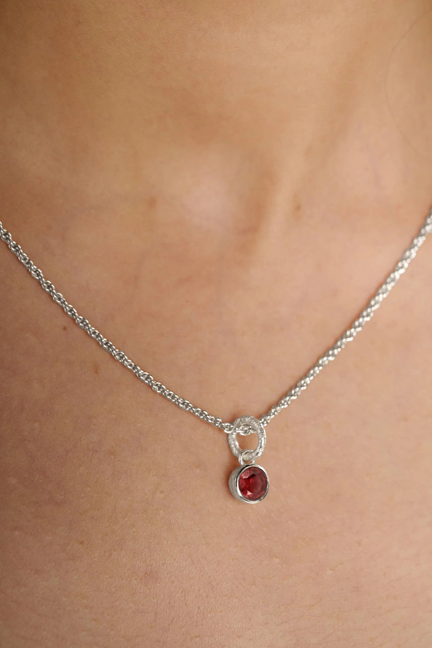 Birthstone Necklace - Silver Plated