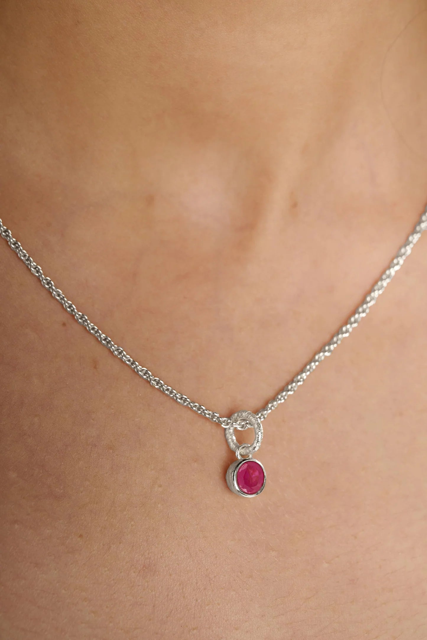 Birthstone Necklace - Silver Plated
