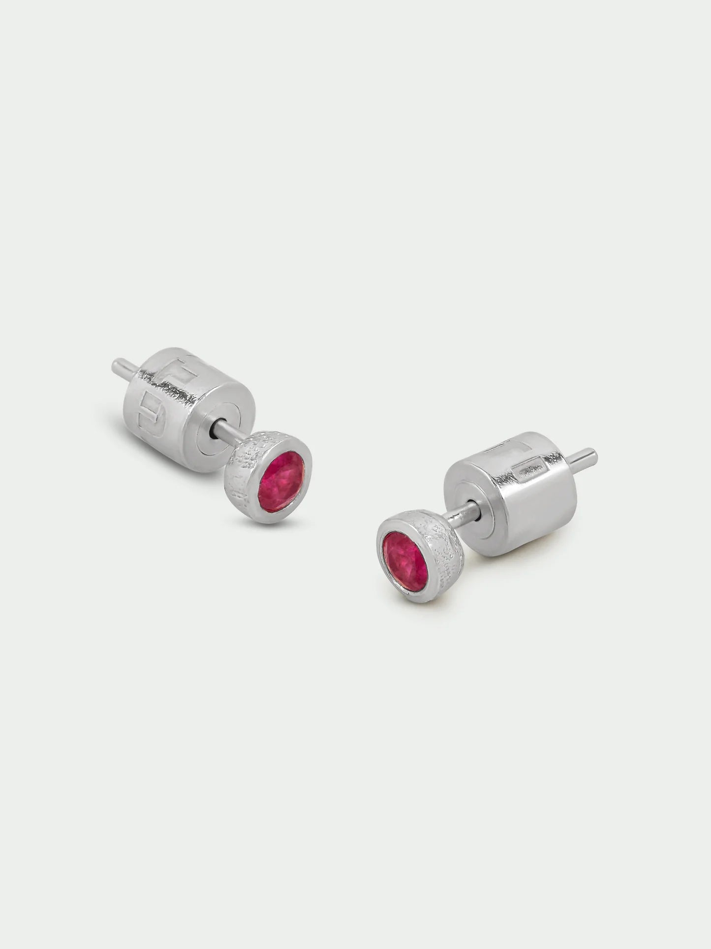 Birthstone Stud Earrings - Silver Plated