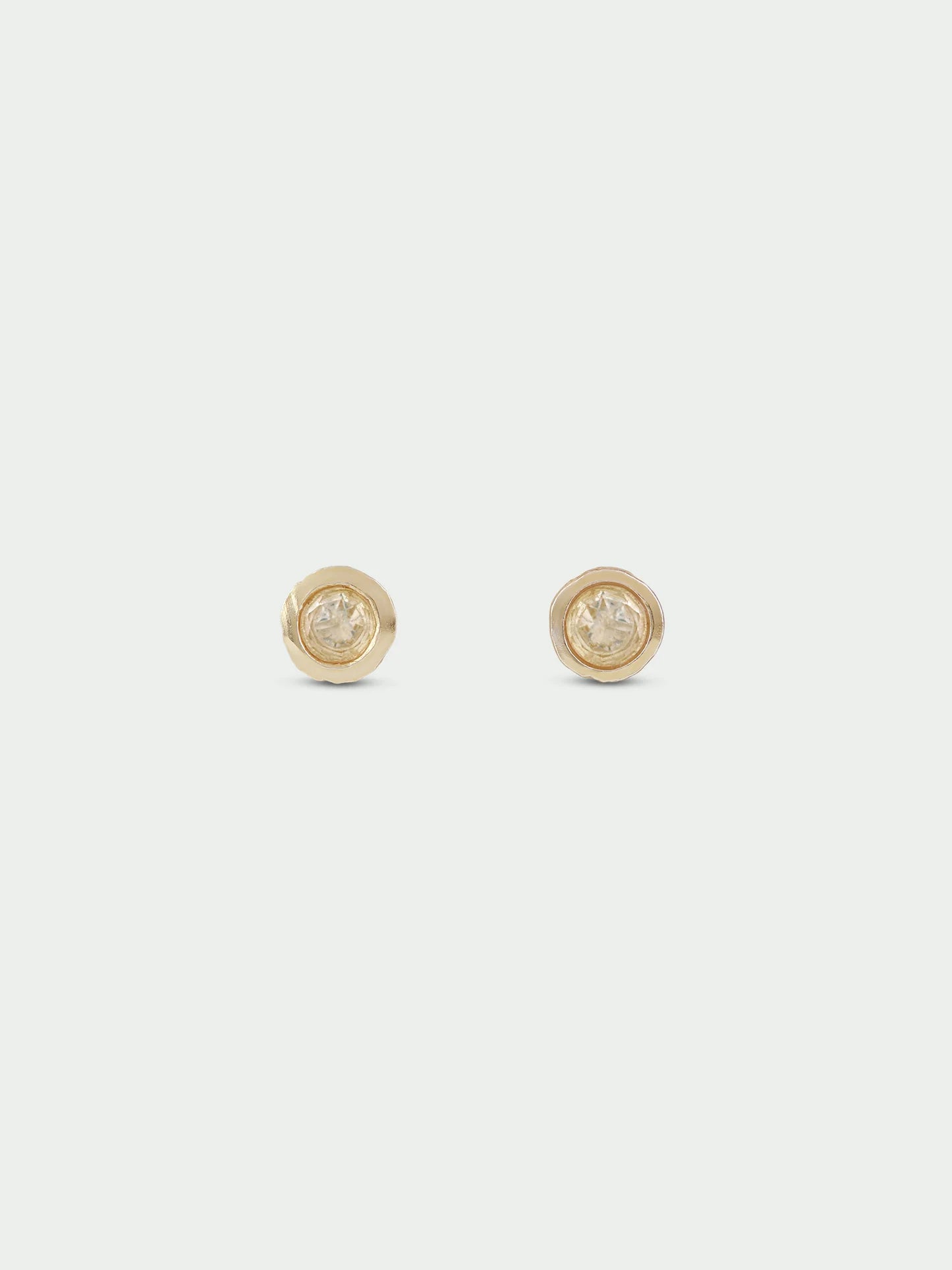 Birthstone Stud Earrings - Gold Plated
