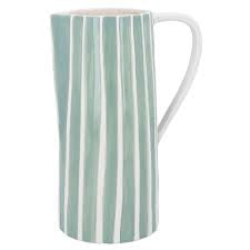 Sage Stripe Stoneware Jug Large