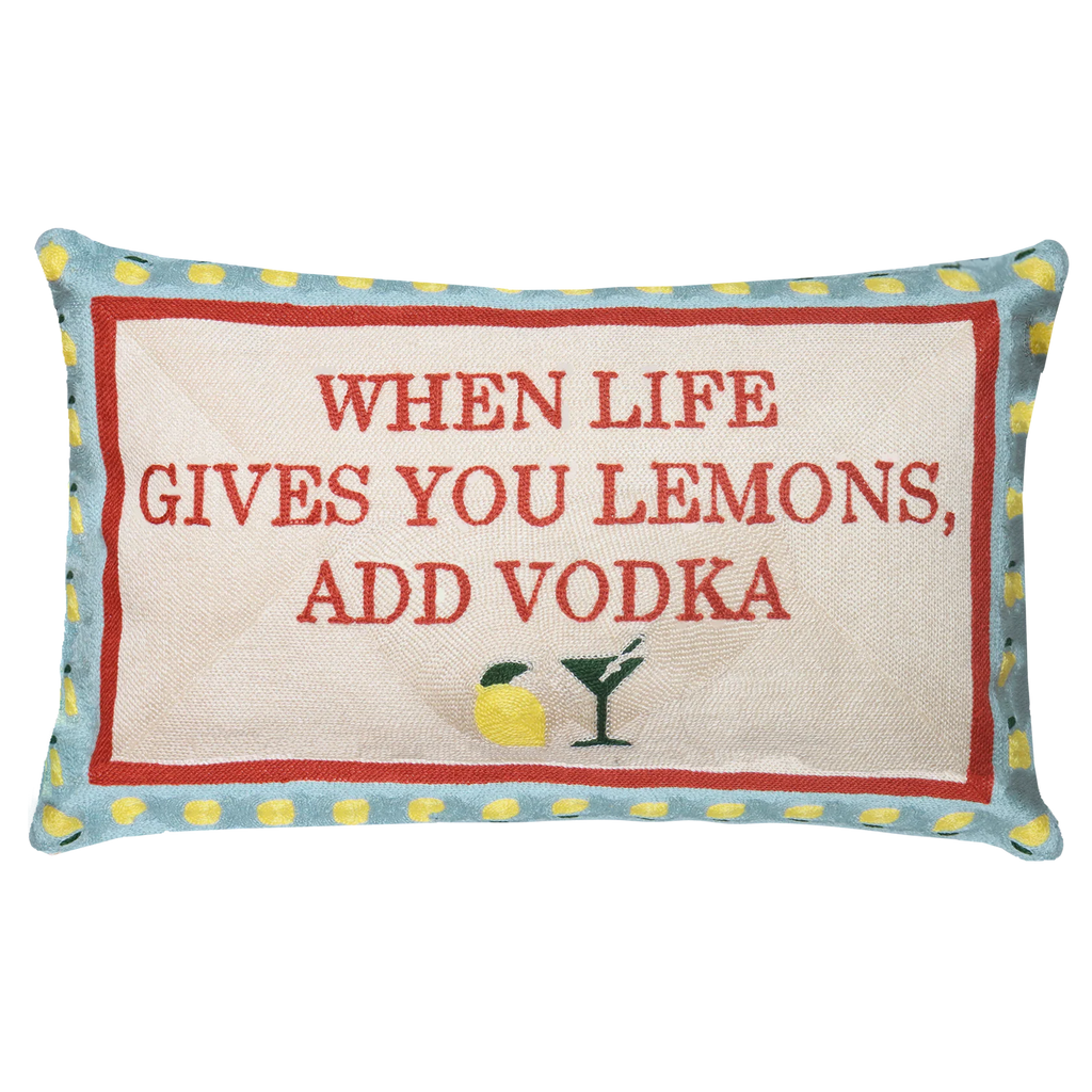 Needlepoint Cushion - When Life Gives You Lemons, Add Vodka