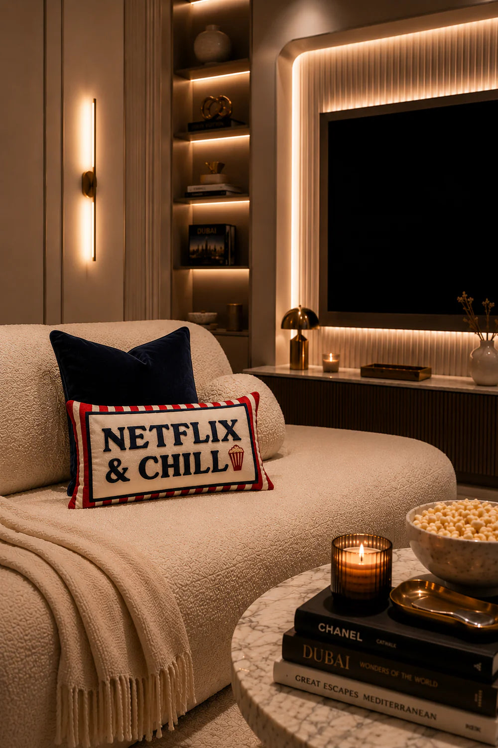 Needlepoint Cushion - Netflix & Chill