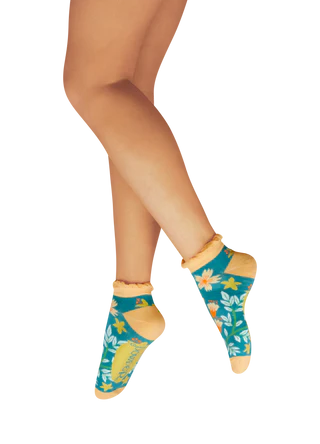 Ladies Bamboo Mix Trainer Socks - Hedgerow
